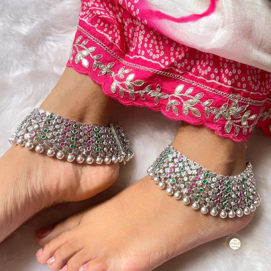 Royal Bloom Silver Anklet (Made to Order)