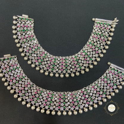 Royal Bloom Silver Anklet (Made to Order)