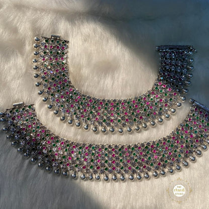 Royal Bloom Silver Anklet (Made to Order)