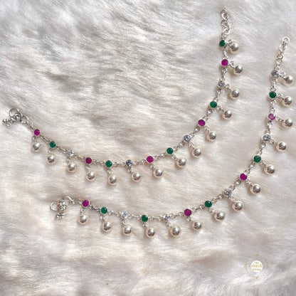 Utsav Ball Drop Stone Anklet