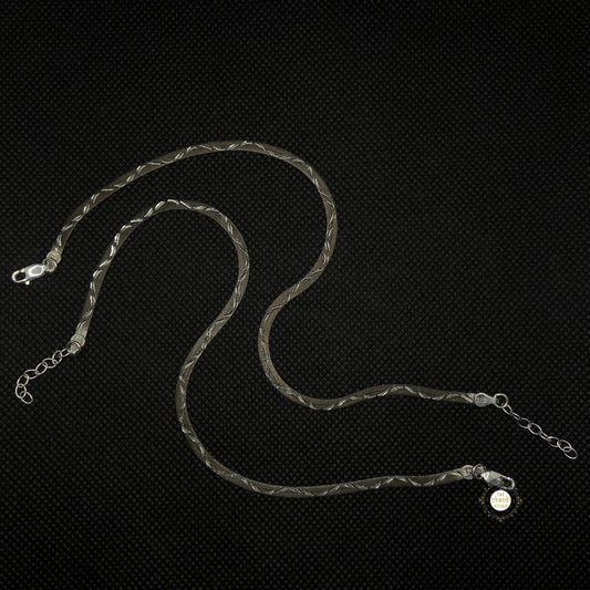 Sterling Silver Dual Tone Plain Anklet
