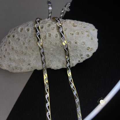 Sterling Silver Dual Tone Plain Anklet