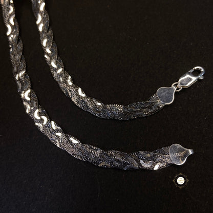 Sterling Silver Dual Tone Plain Anklet