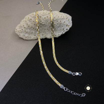 Sterling Silver Dual Tone Plain Anklet