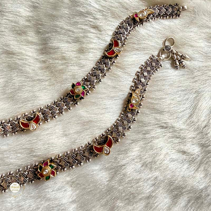 Sterling Silver Jashn Fusion Rawa Anklet