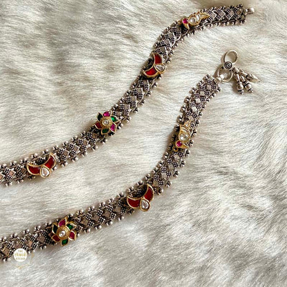 Sterling Silver Jashn Fusion Rawa Anklet