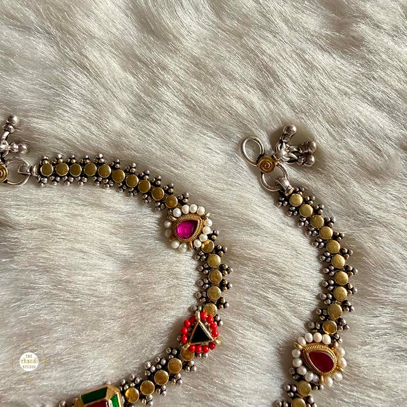 Sterling Silver Jashn Fusion Sadabahar Anklet