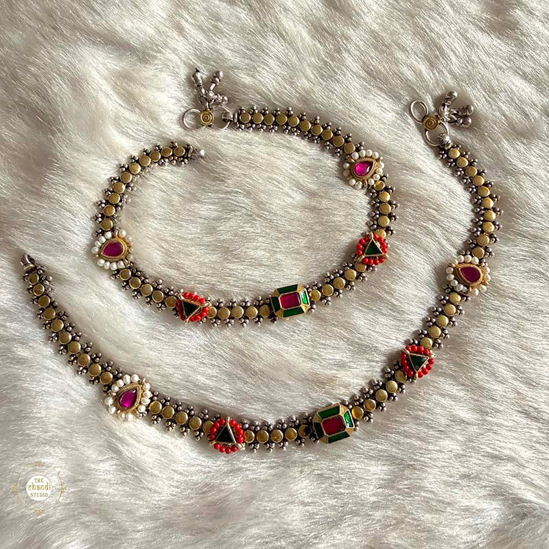 Sterling Silver Jashn Fusion Sadabahar Anklet
