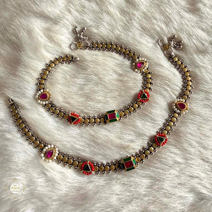 Sterling Silver Jashn Fusion Sadabahar Anklet