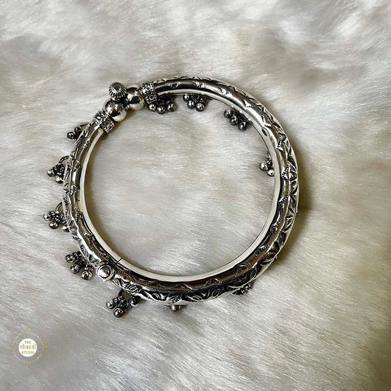 925 Sterling Silver Ghungroo Leg Kada (Piece)
