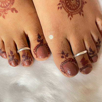 925 Sterling Silver Plain Band Toe Ring
