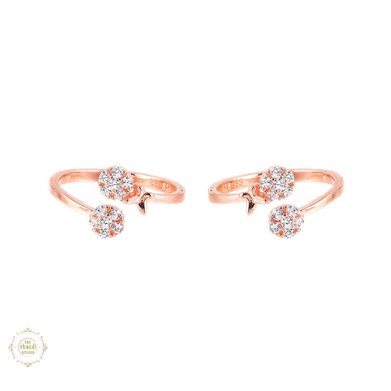 Sparkling Silver Butterfly Toe Ring