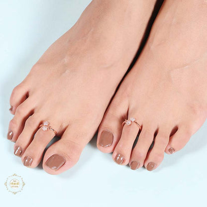 Sparkling Silver Butterfly Toe Ring