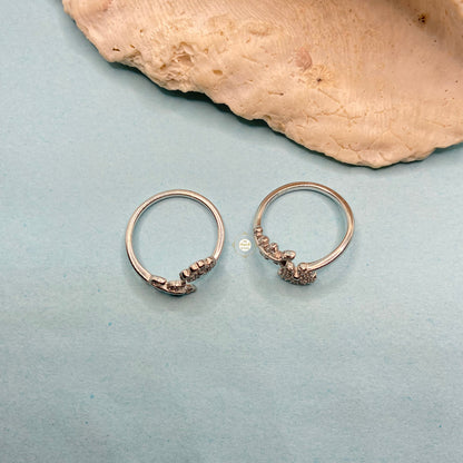 Sparkling Silver Twilight Toe Ring
