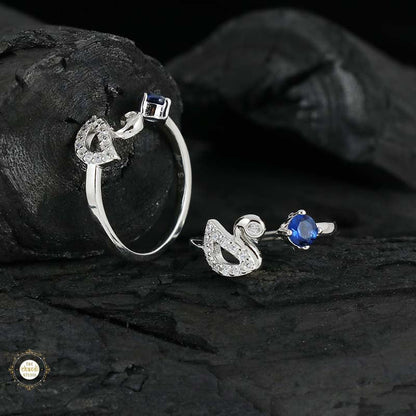 Sterling Silver Sparkling Graceful Swan Toe Ring