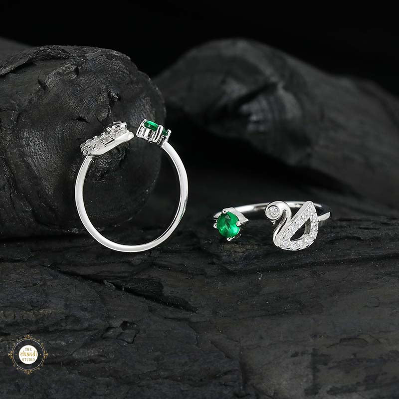 Sterling Silver Sparkling Graceful Swan Toe Ring