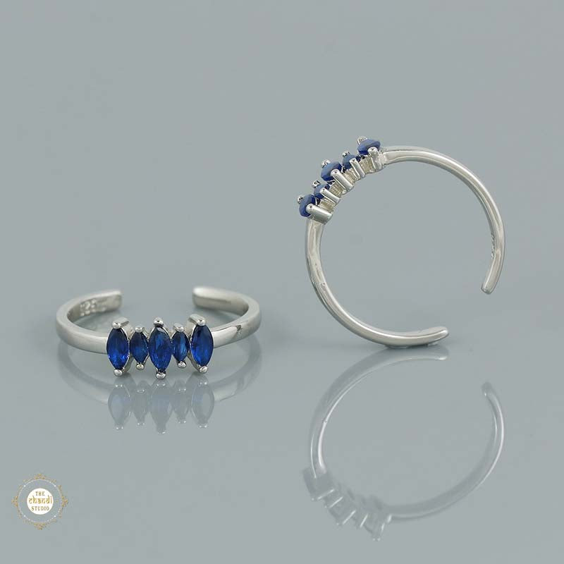 Sterling Silver Sparkling Grace Leaf Toe Ring