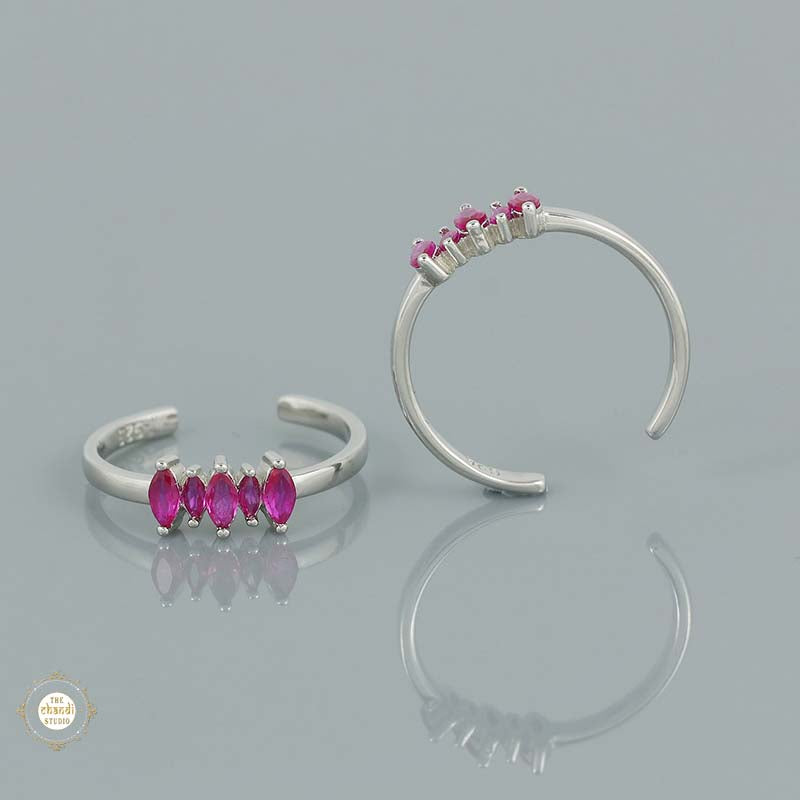Sterling Silver Sparkling Grace Leaf Toe Ring