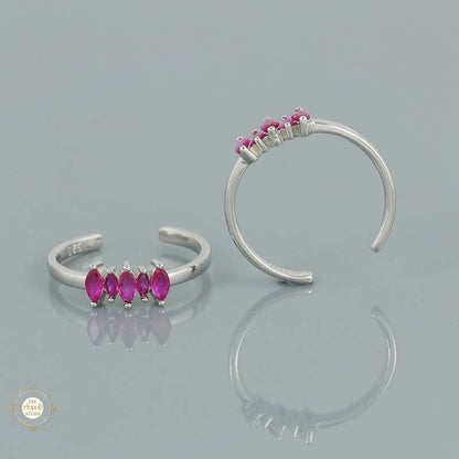 Sterling Silver Sparkling Grace Leaf Toe Ring