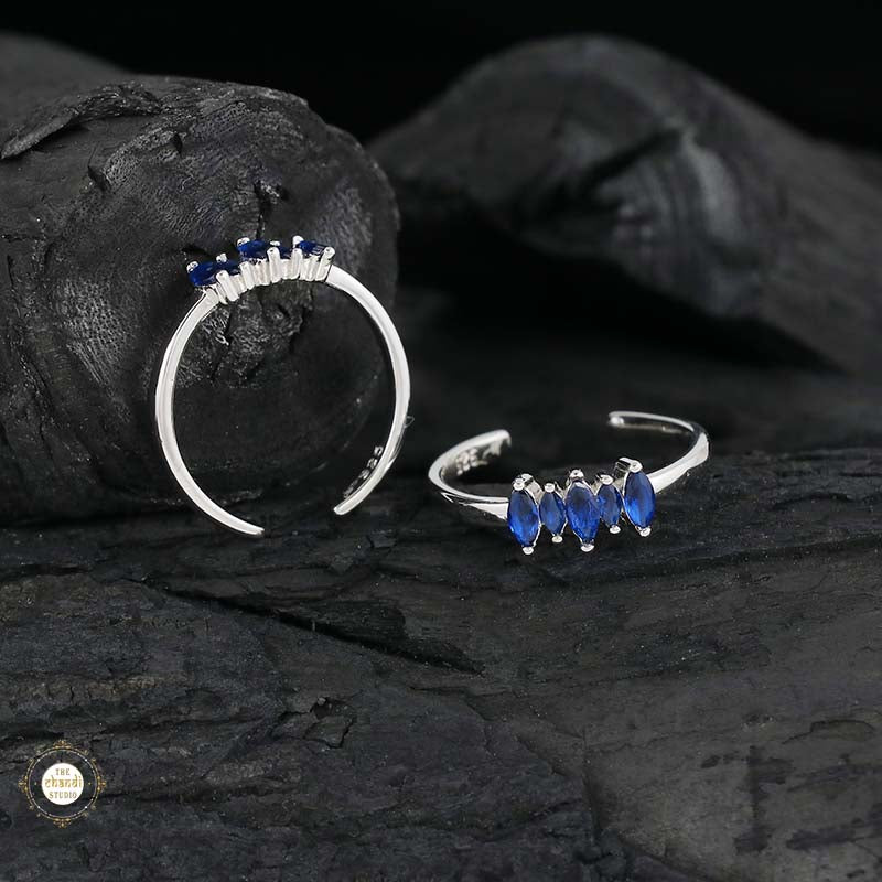 Sterling Silver Sparkling Grace Leaf Toe Ring