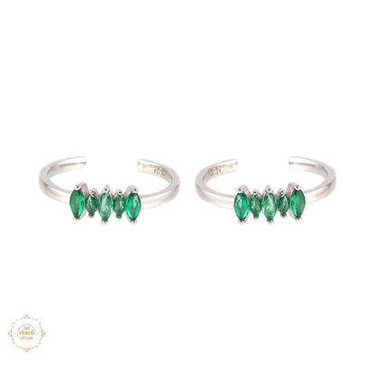Sterling Silver Sparkling Grace Leaf Toe Ring