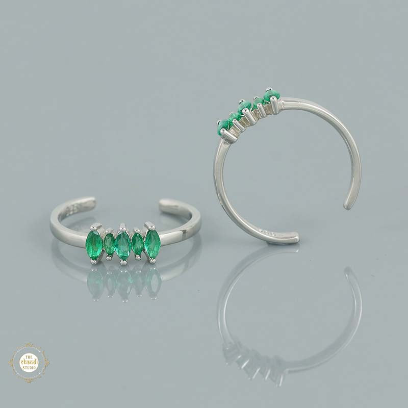 Sterling Silver Sparkling Grace Leaf Toe Ring
