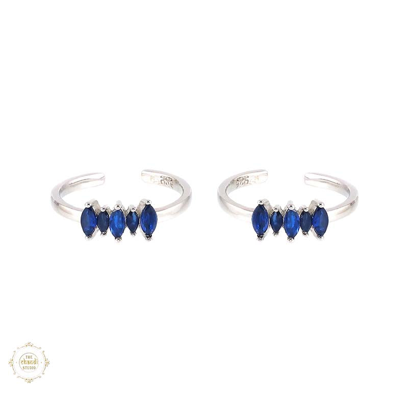 Sterling Silver Sparkling Grace Leaf Toe Ring
