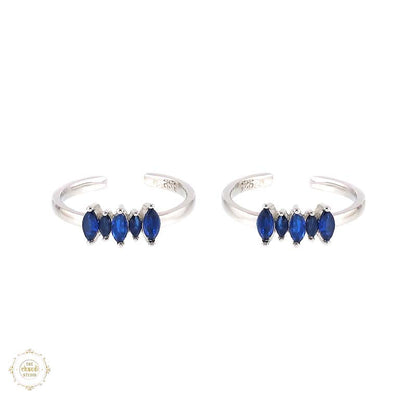 Sterling Silver Sparkling Grace Leaf Toe Ring