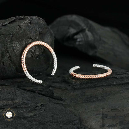 Sterling Silver Sparkling Dual Tone Toe Ring