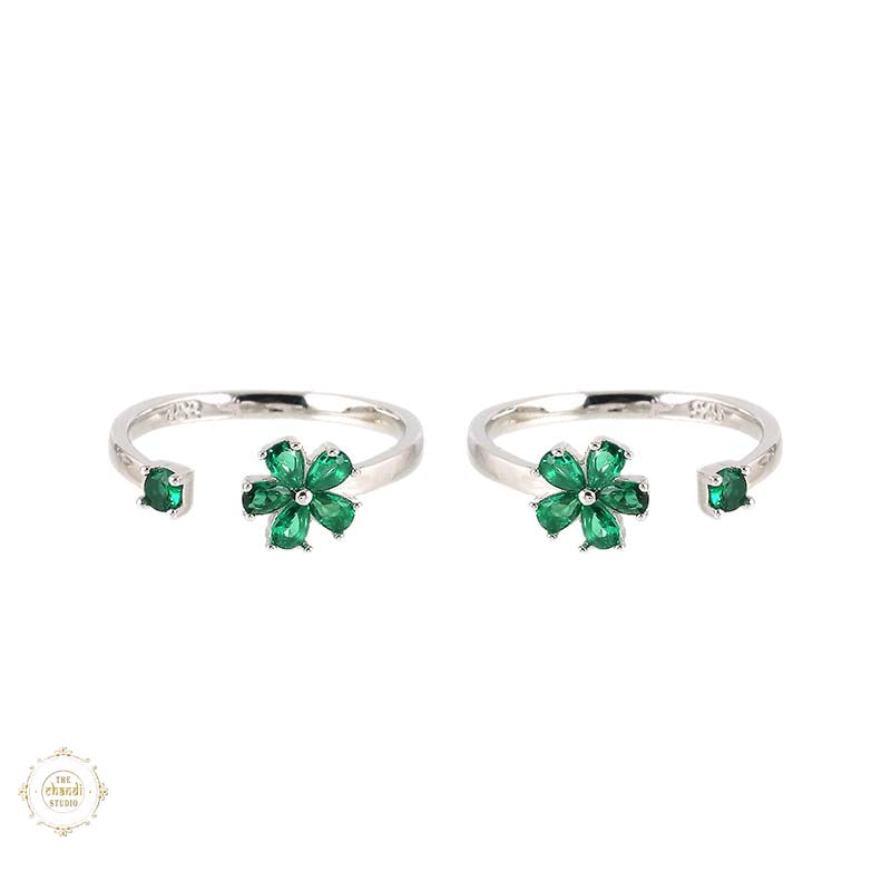 Sterling Silver Sterling Floral Elegance Toe Ring