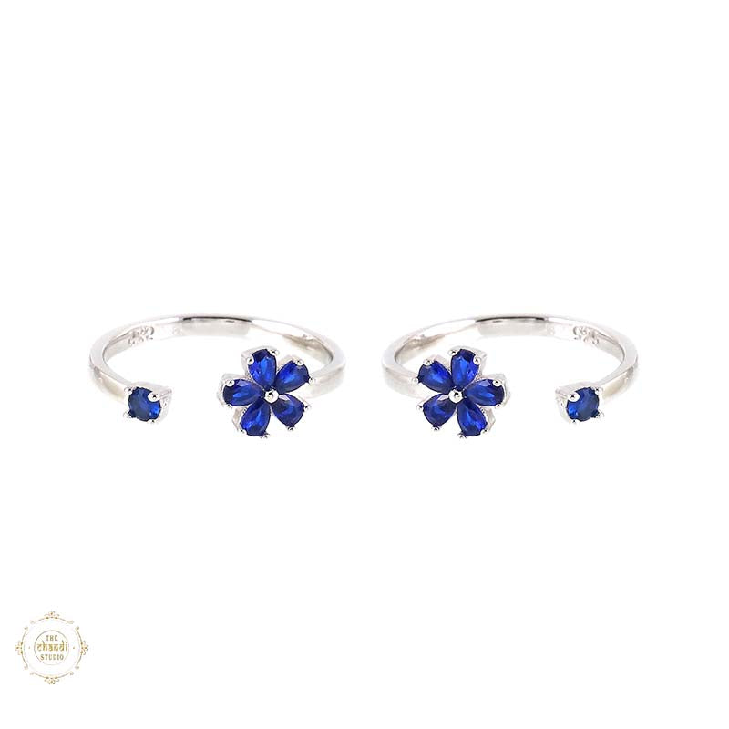 Sterling Silver Sterling Floral Elegance Toe Ring