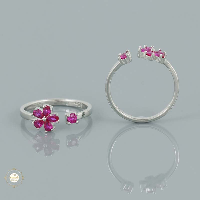 Sterling Silver Sterling Floral Elegance Toe Ring