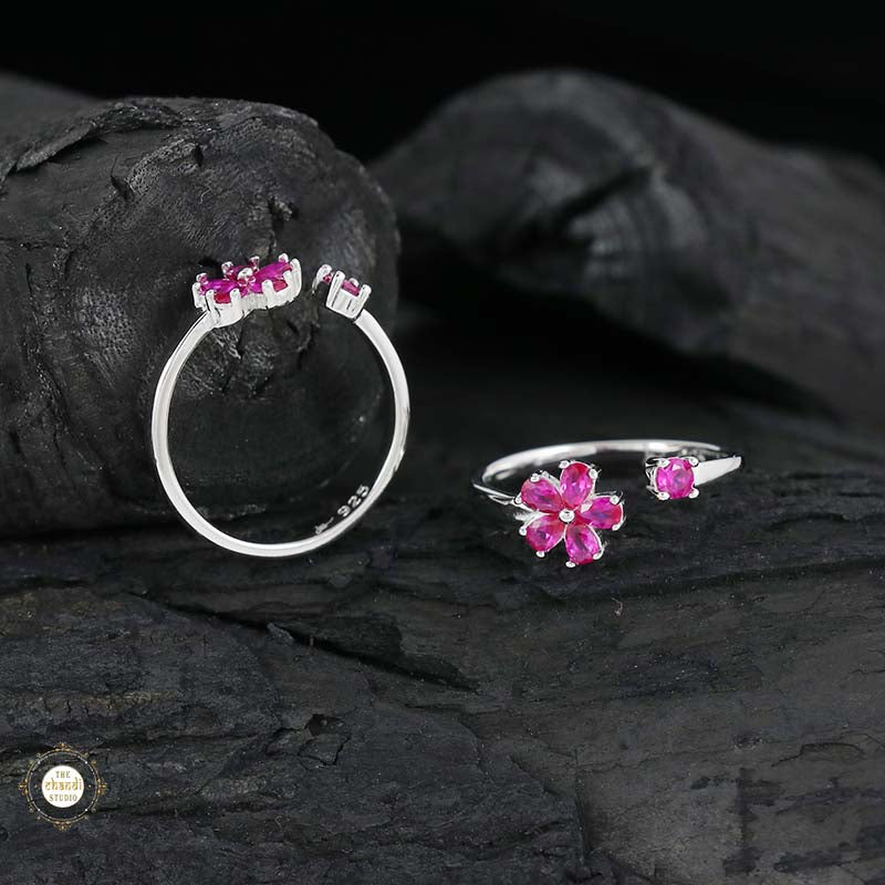 Sterling Silver Sterling Floral Elegance Toe Ring