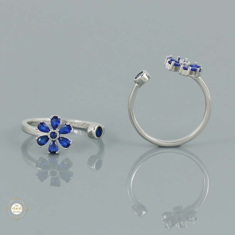 Sterling Silver Sparkling  Blooming Beauty Toe Ring