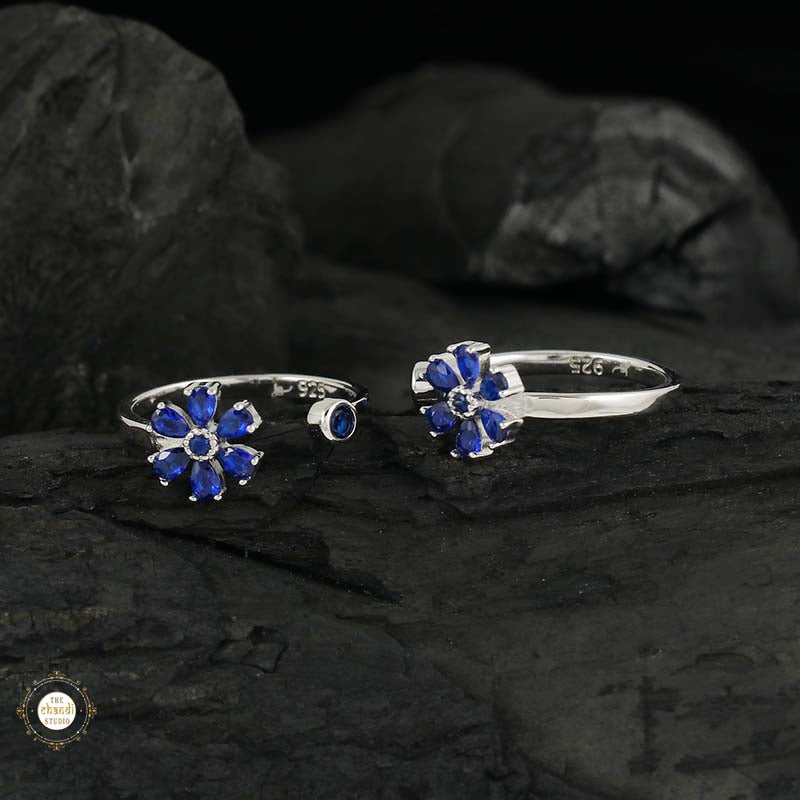 Sterling Silver Sparkling  Blooming Beauty Toe Ring