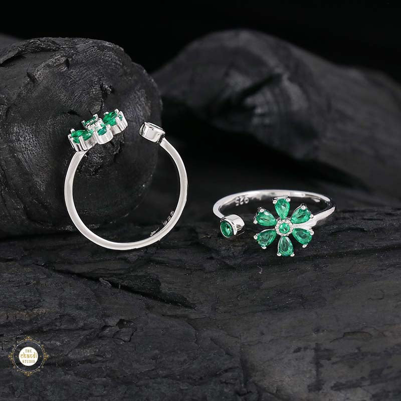 Sterling Silver Sparkling  Blooming Beauty Toe Ring