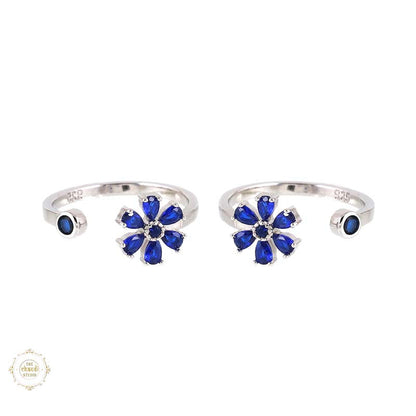 Sterling Silver Sparkling  Blooming Beauty Toe Ring