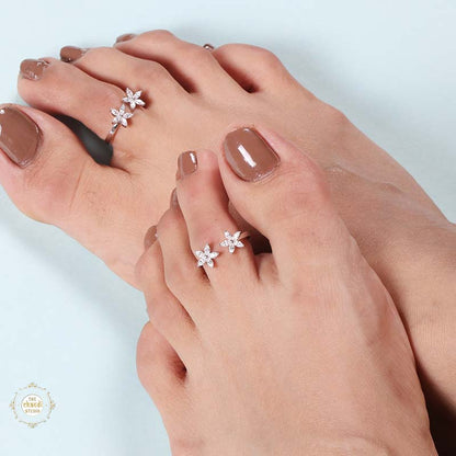 Sterling Silver Sterling Sparkling Shine Toe Ring