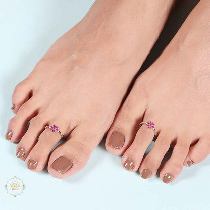 Sterling Silver Sparkling Radiant Shimmer Toe Ring
