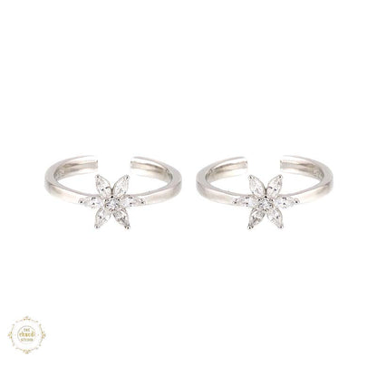 Sterling Silver Sparkling Radiant Shimmer Toe Ring