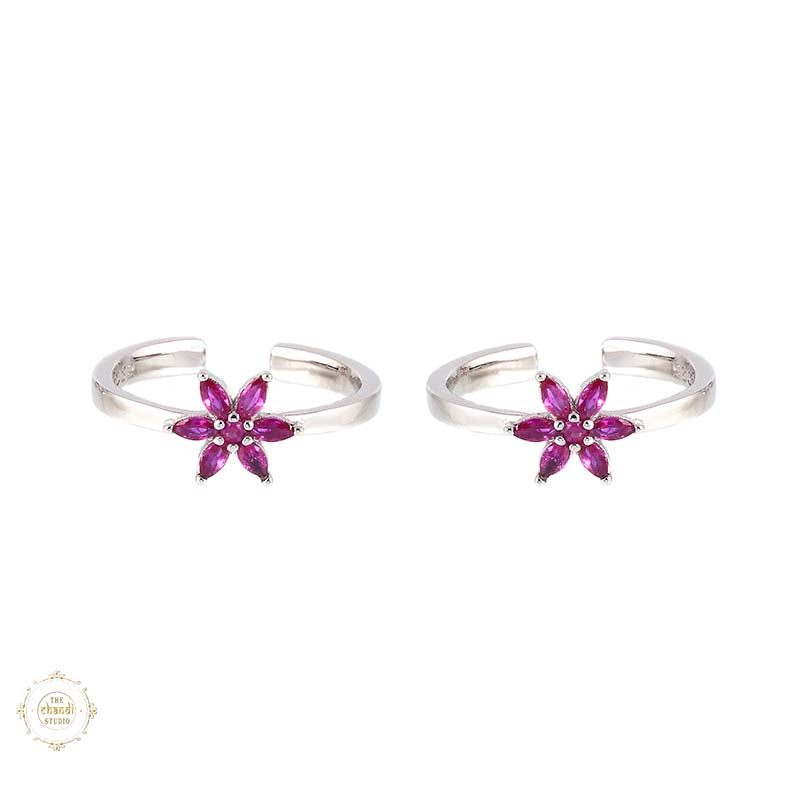 Sterling Silver Sparkling Radiant Shimmer Toe Ring