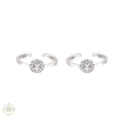 Sterling Silver Sparkling Twilight Flower Ring