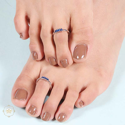 Sterling Silver Sparkling Jade Gleam Toe Ring