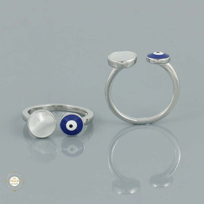 Sterling Silver Sparkling evil eye toe ring