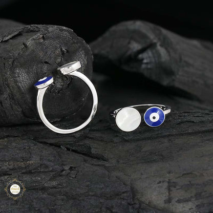 Sterling Silver Sparkling evil eye toe ring