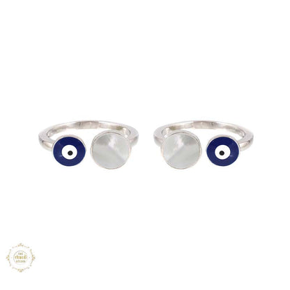 Sterling Silver Sparkling evil eye toe ring