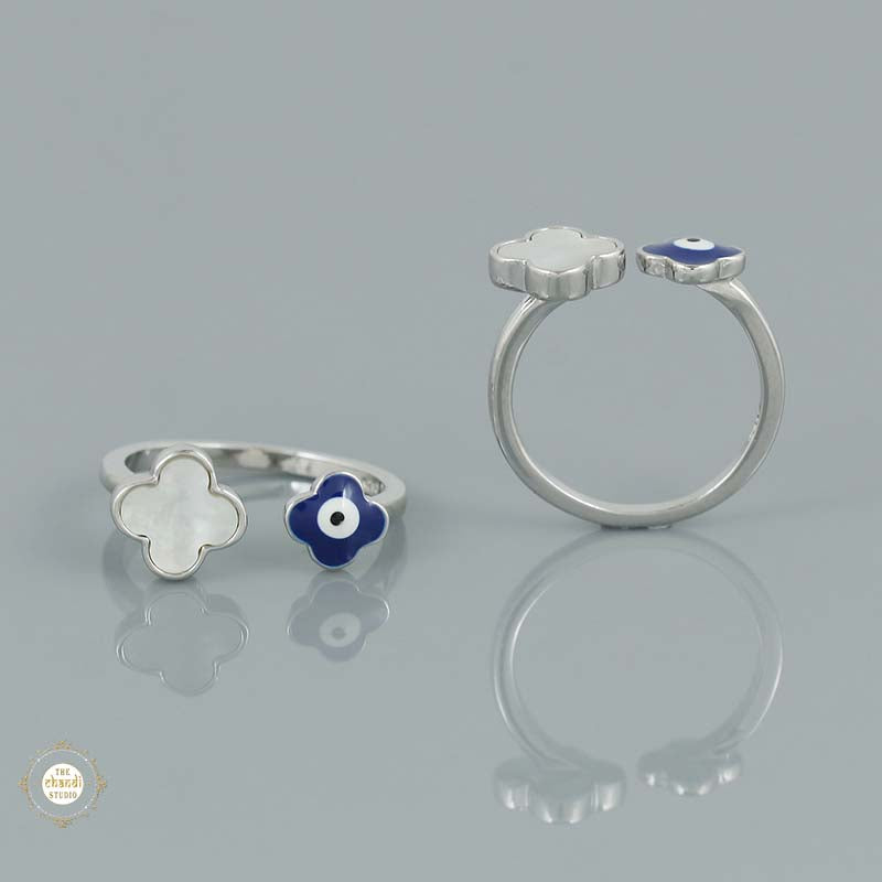 Sterling Silver Sparkling evil eye toe ring
