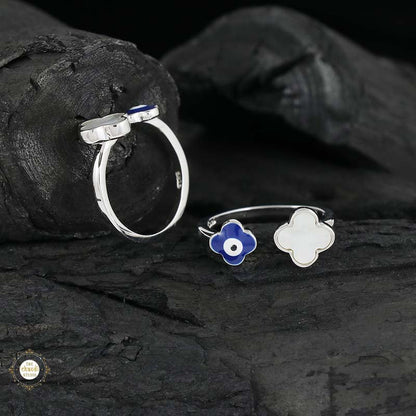 Sterling Silver Sparkling evil eye toe ring