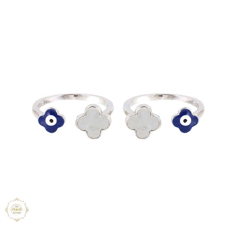 Sterling Silver Sparkling evil eye toe ring