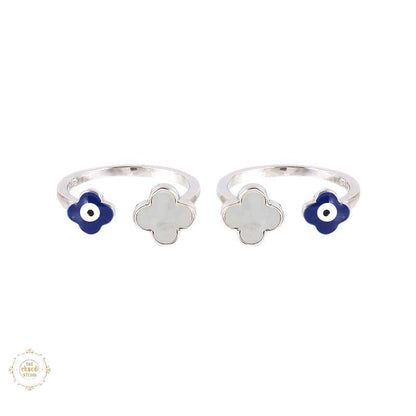 Sterling Silver Sparkling evil eye toe ring